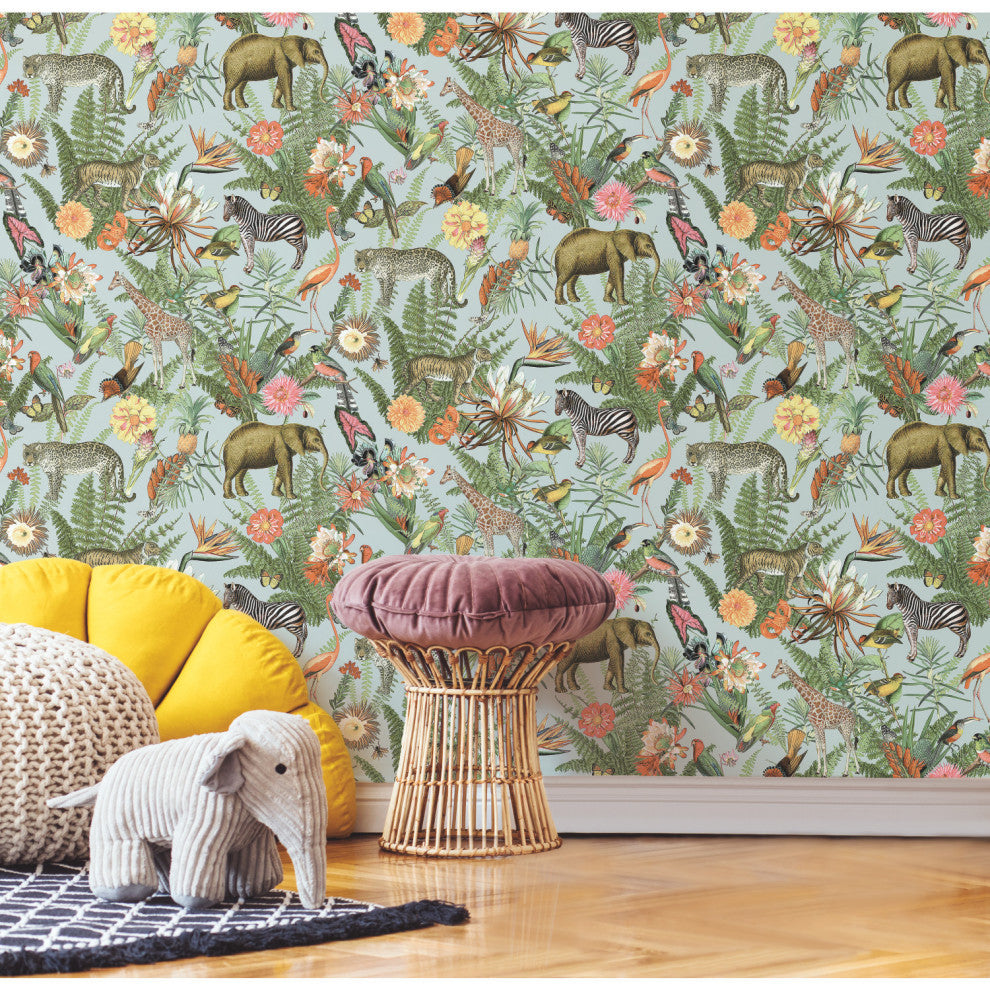 Tropical Zoo Peel and Stick Wallpaper