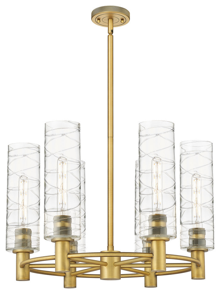 Innovations Crown Point 6 24" Chandelier Brushed Brass