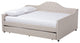 Baxton Studio Eliza Tufted Queen Daybed with Trundle in Light Beige