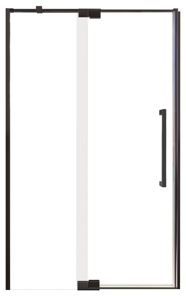 Transolid Irene 48"W x76"H Pivot Shower Door in Matte Black with Clear Glass