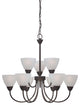 TIA chandelier Painted Bronze 9x60W 120