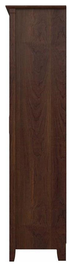 Pemberly Row Tall Storage Cabinet with Doors in Bing Cherry - Engineered Wood