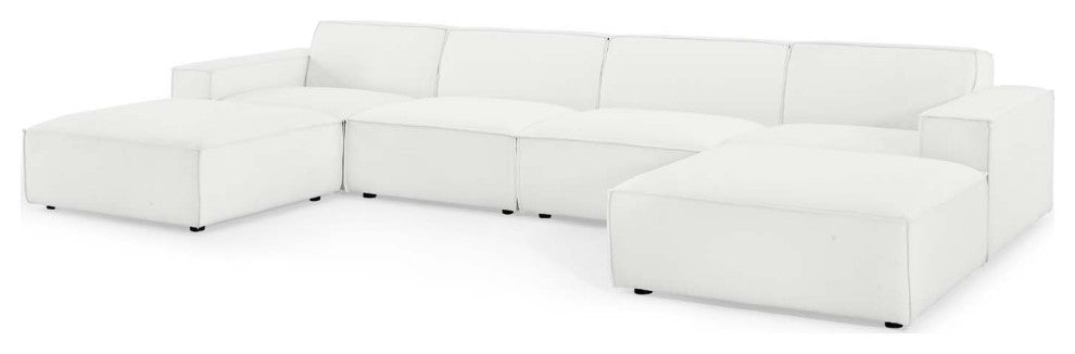 Modular Sectional Sofa Set, White, Fabric, Modern, Lounge Hotel Hospitality
