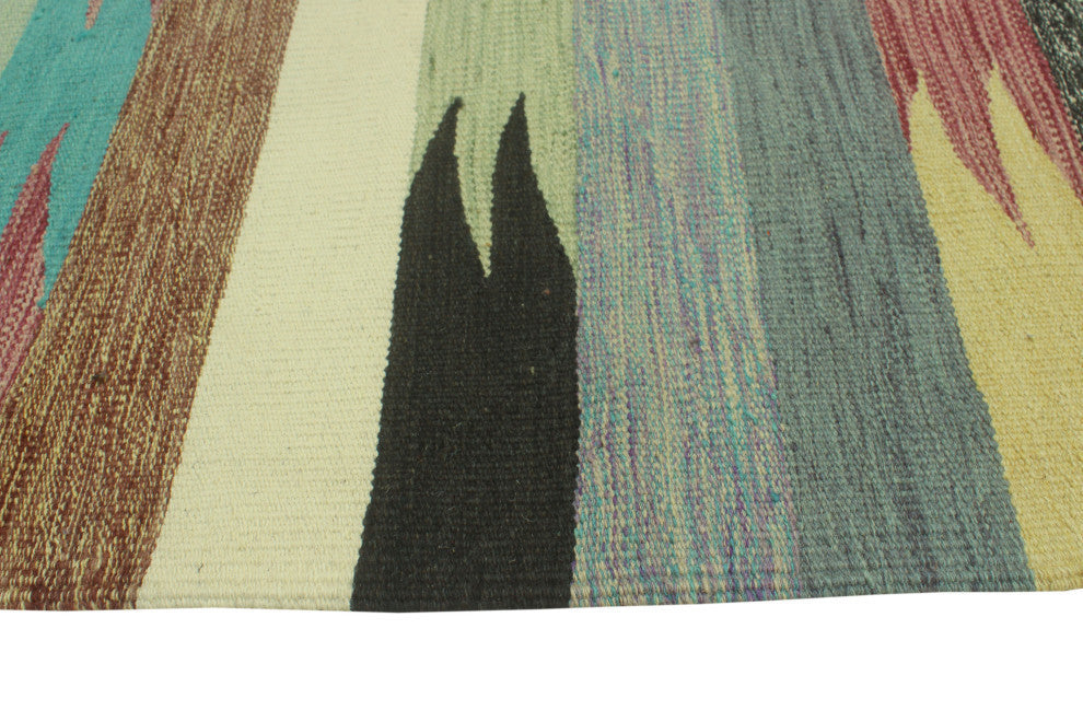 Winchester Kilim Wake Light Green/Orange Runner, 2'9x9'10
