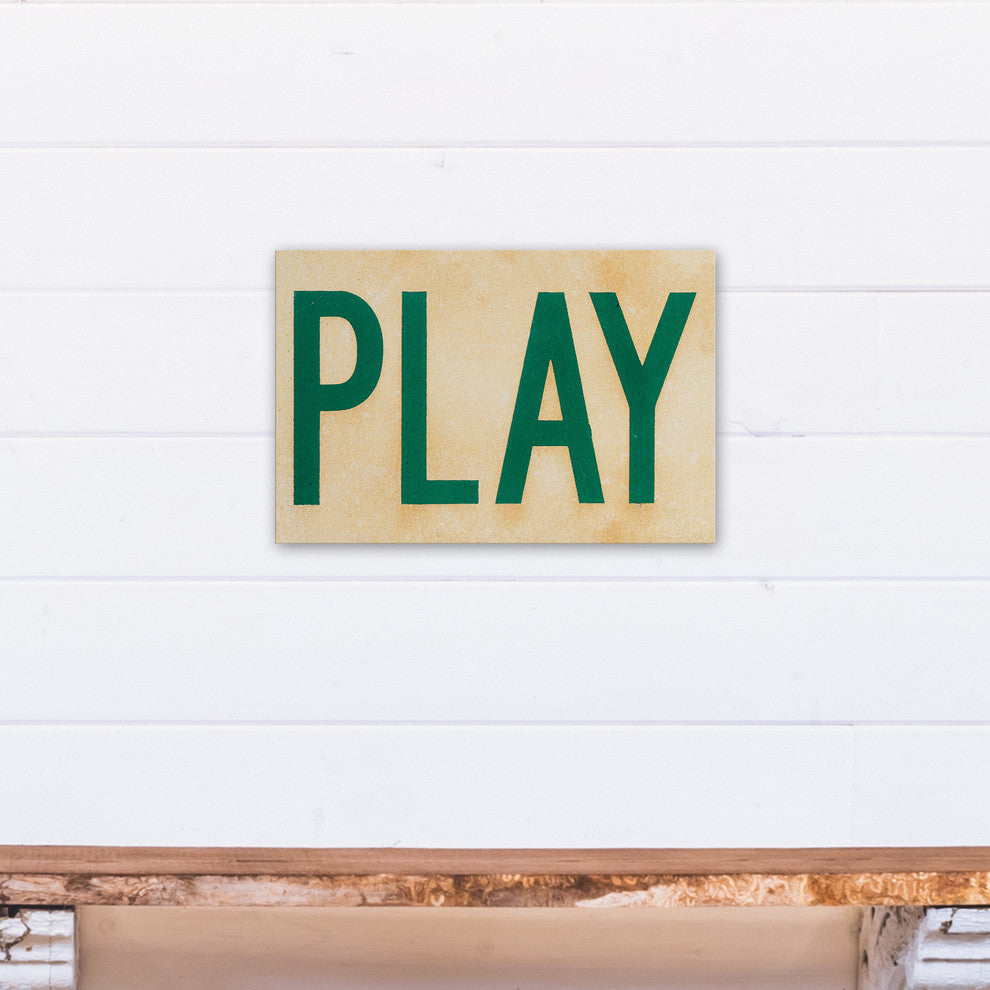 Play Tennis Sign 12"x18" Print on Canvas