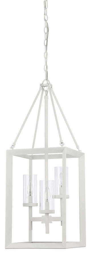 Golden Lighting 2073-3P Smyth 3 Light 12"W Taper Candle Pendant - Natural White