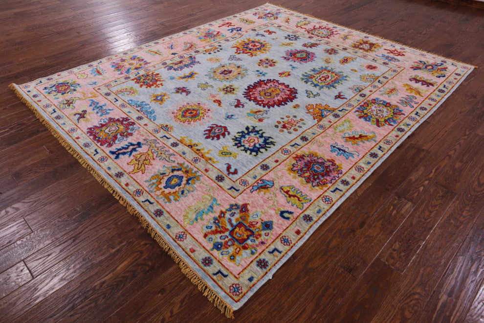 Turkish Oushak Hand-Knotted Wool Rug 8' 3" X 9' 11" - Q13544