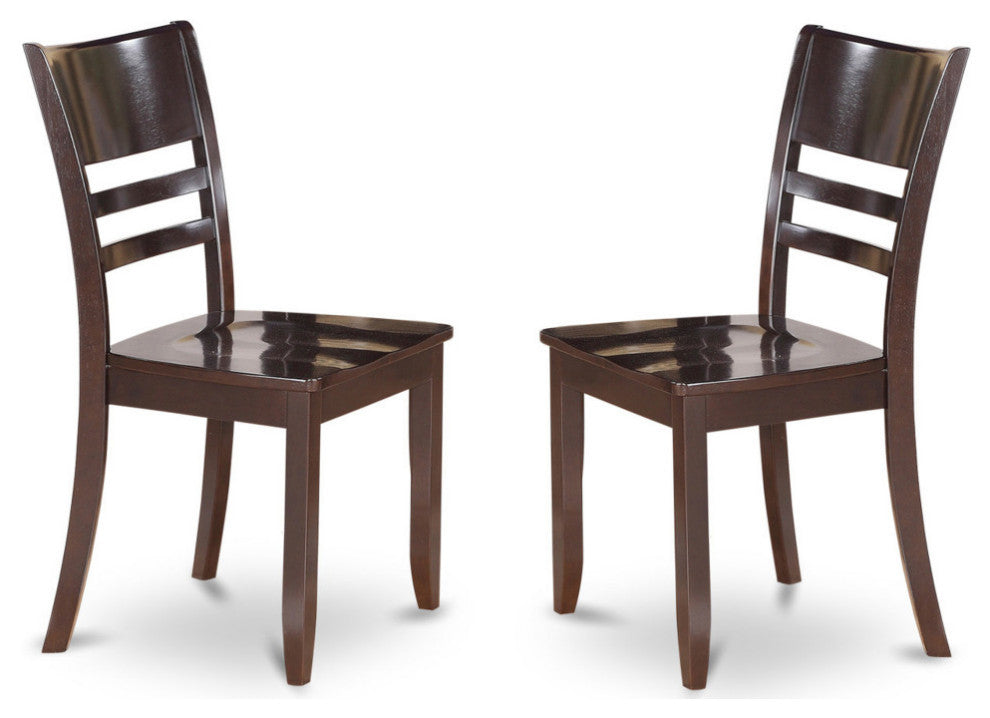 Lynfield Dining Chair With Wood Seat, Cappuccino Finish Set of 2