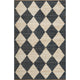 Louie Diamond Checkerboard Jute Area Rug, Charcoal 8'x10'