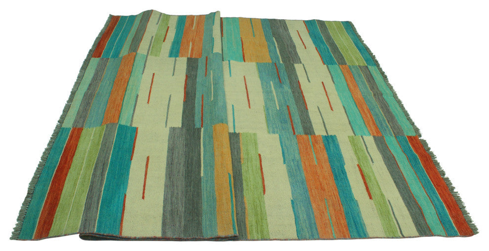 Winchester Kilim Zoe Ivory/Rust Rug, 6'6x9'8