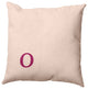 26"x26" Modern Monogram Decorative Throw Pillow, Dusty Rose