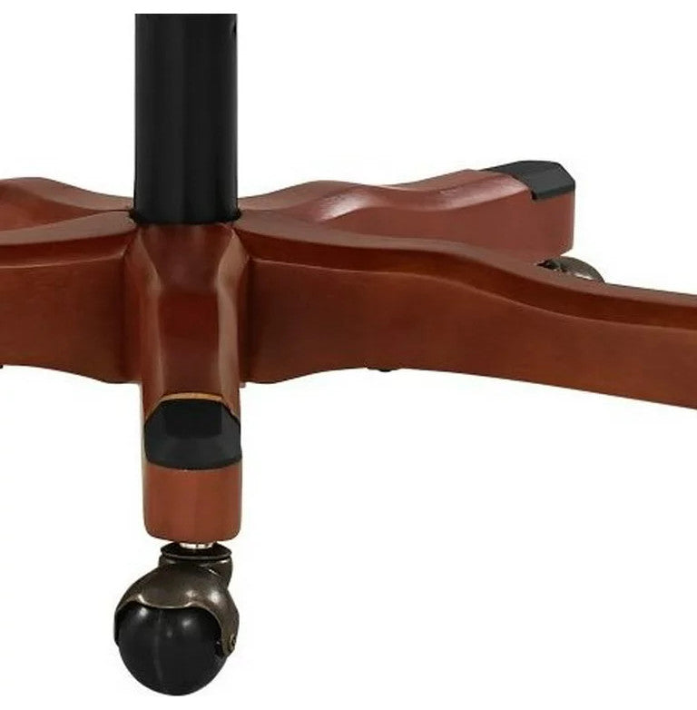 Unique Office Chair, Cushioned Seat & Nailhead Trim Accents, Brown Faux Leather