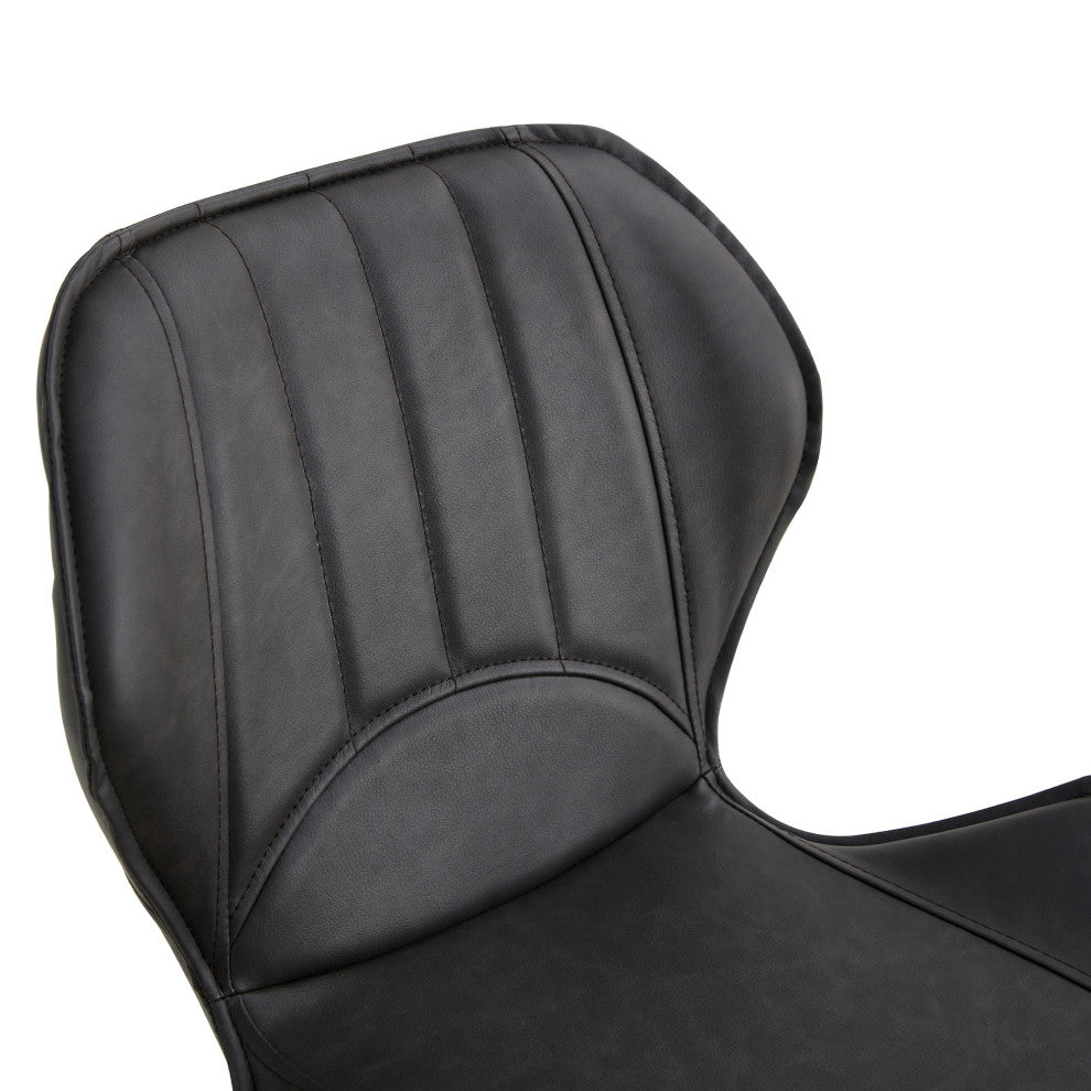 Modern PU 4 Bar chairs with Metal Legs for Dining,kitchen and Bar, Dark Brown
