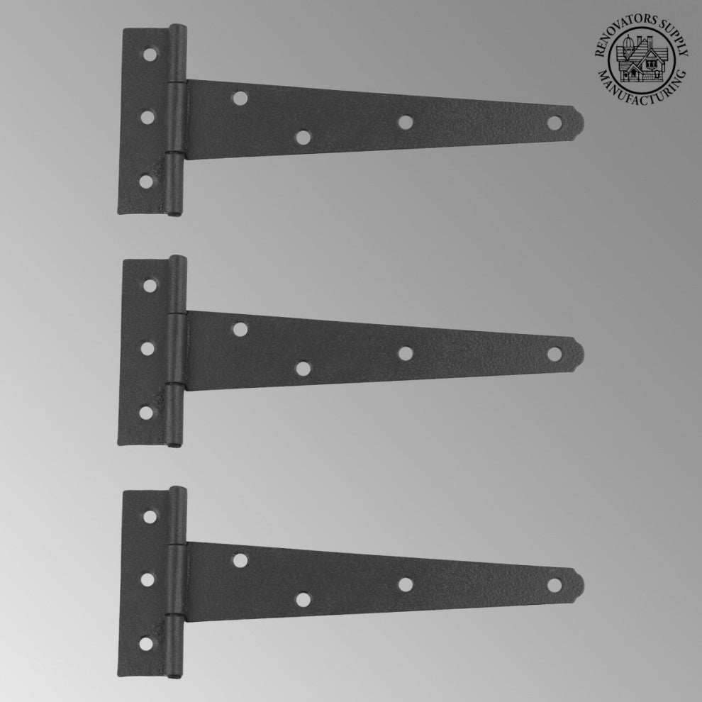 3 T Strap Door Hinge Black RSF Black Iron Light Duty 7" |
