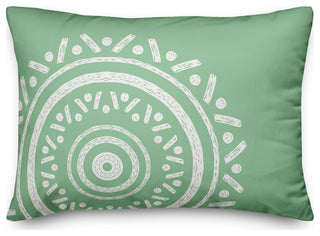 Simple Green Boho Circle 20x14 Indoor/Outdoor Pillow