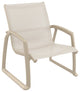 Pacific Club Arm Chair Frame Black Sling Set of 2, Taupe