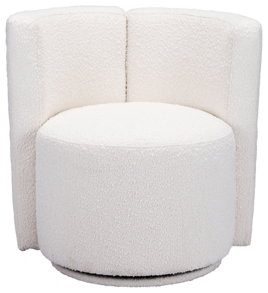 White Plush Accent Chair