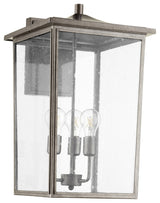 Quorum 722-13-37 Three Light Wall Mount, Weathered Zinc Finish