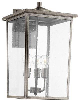 Quorum 722-13-37 Three Light Wall Mount, Weathered Zinc Finish