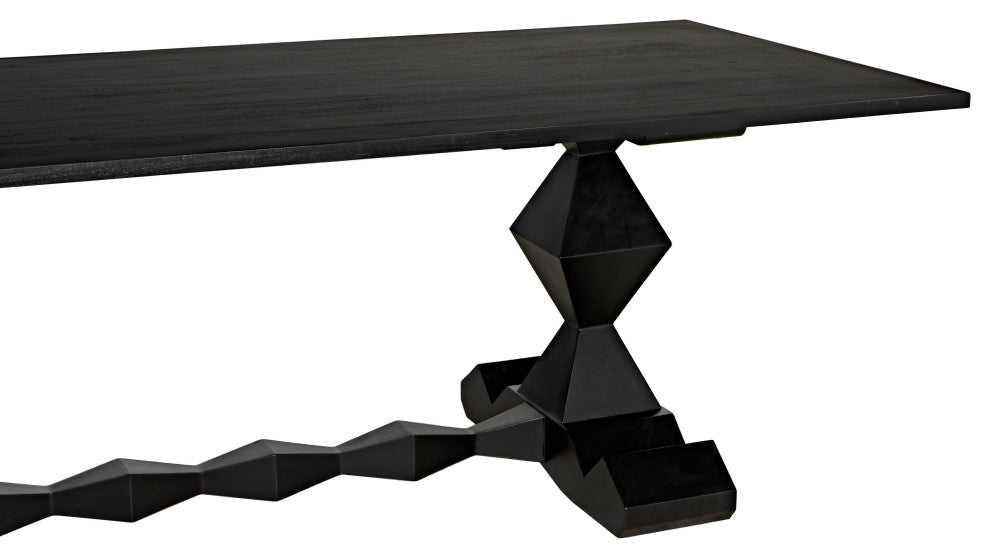 NOIR Furniture - Madeira Dining Table in Hand Rubbed Black - GTAB577HB