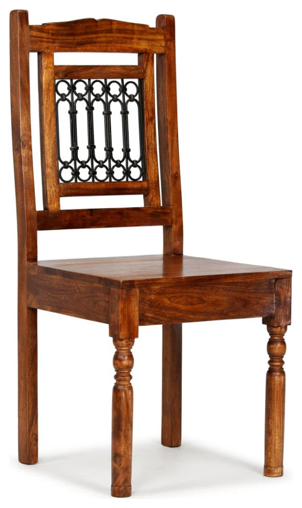vidaXL Dining Chairs 2 pcs Solid Wood With Sheesham Finish Classic