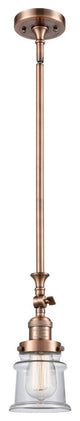 Small Canton 1-Light Mini Pendant, Antique Copper, Clear
