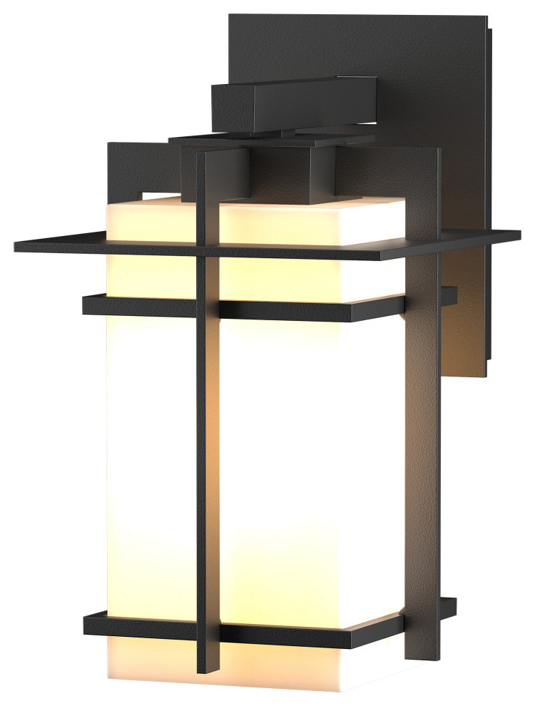 Tourou Downlight Outdoor Sconce, Coastal Black Finish, Opal Glass
