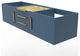 CastelloUSA Alpine 60" Wall Mounted Vanity, Base Only, Blue, Gold Handles
