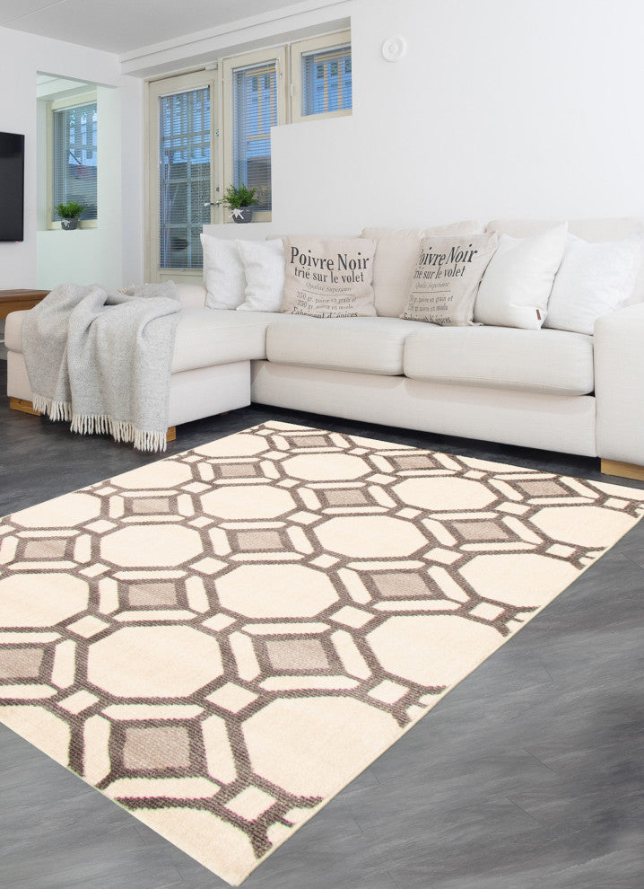 eCarpetGallery Geometric Area Rug 5x7, Ivory
