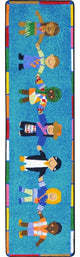 Kid Essentials Rug, Hands Around the World, 2'1"x7'8" Runner