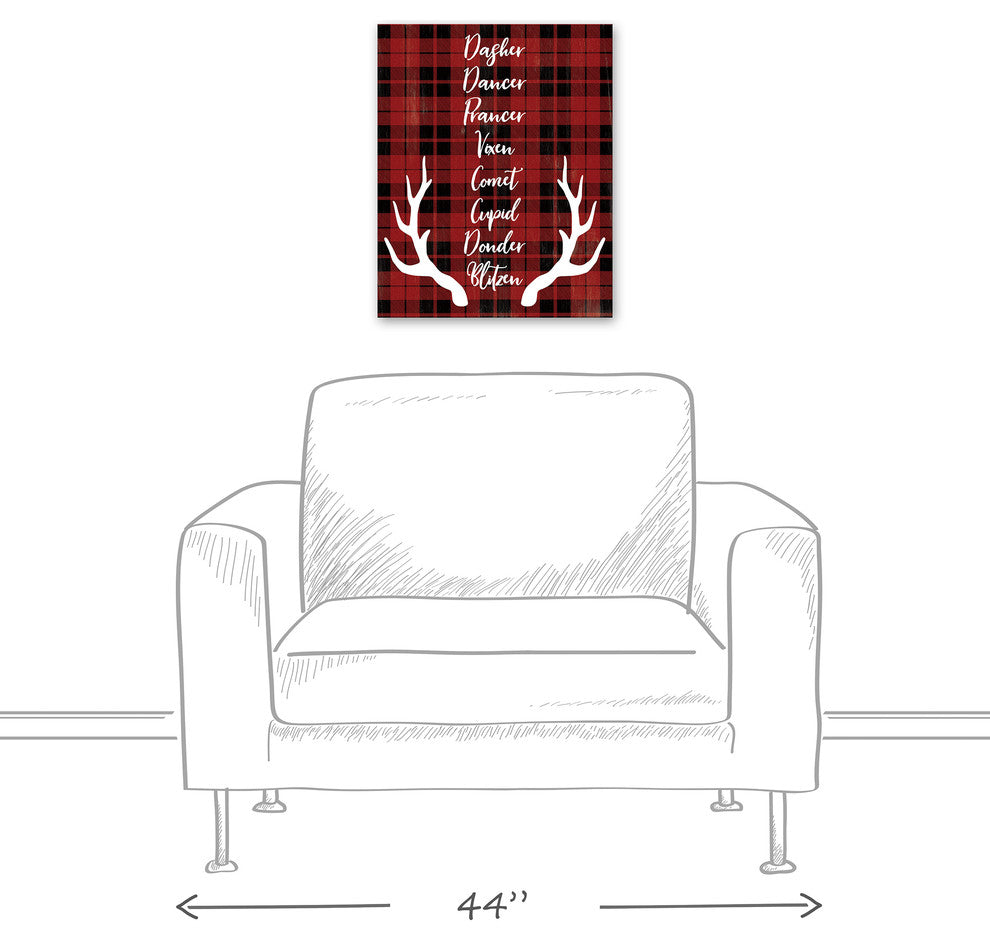 Reindeer Role Call Canvas Wall Art, 16"x20"