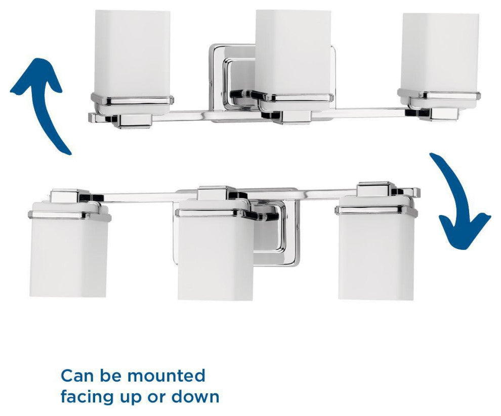Progress Lighting P2195-09 Metric 3-Light Bath, Brushed Nickel, Polished Chrome