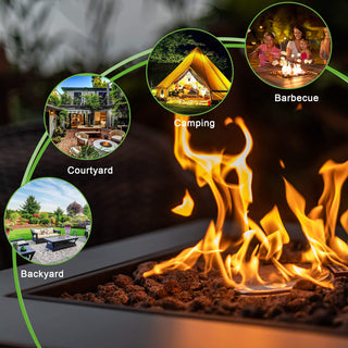 Square Stainless Steel Outdoor Fire Pit Table with Lid