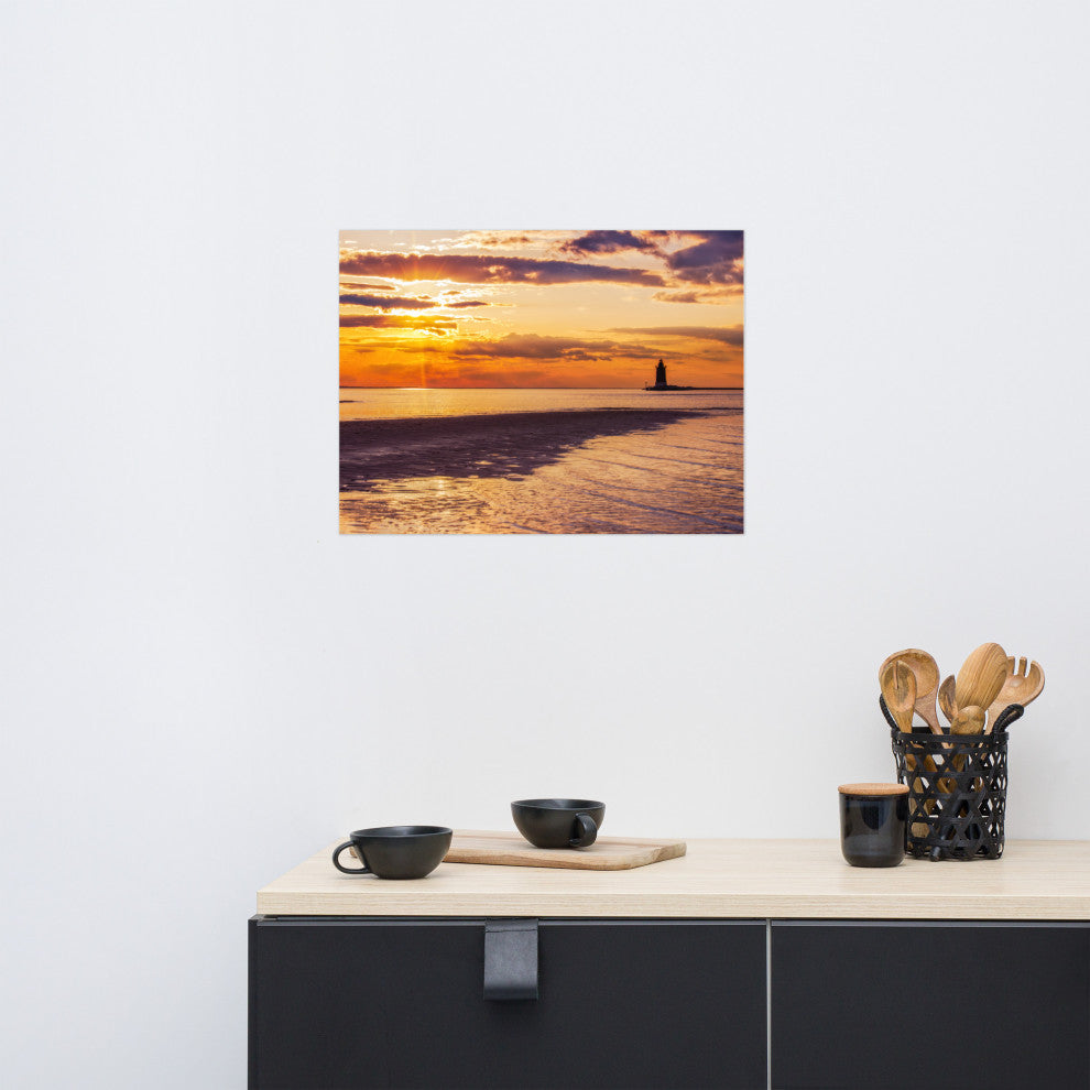 Cape Henlopen Sunset Landscape Photo, Unframed Coastal Wall Art Paper Prints, 18" X 24"