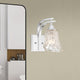 1 Light Dimmable Polished Chrome Armed Sconce