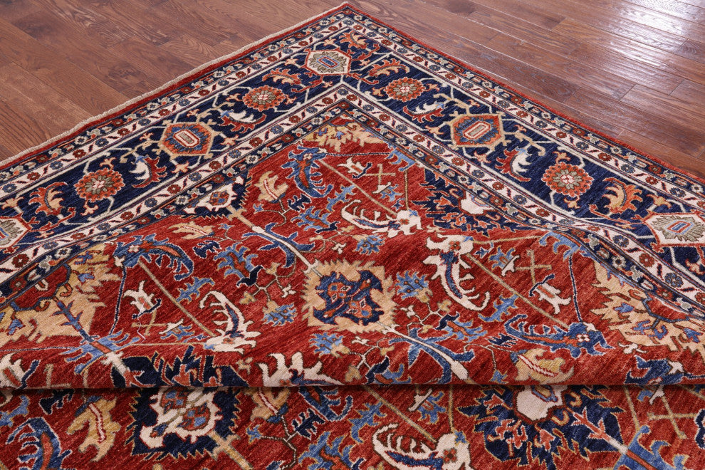 Handmade Persian Fine Serapi Wool Rug 9' 11" X 13' 8" - Q12859