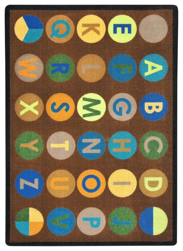 Kid Essentials Rug, Alpha-Dots, Earthtone, 5'4"x7'8"