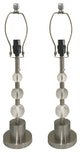 Lamp Bases, Crystal Accents, Matching Harp and Finial, Brush Nickel, Set of 2