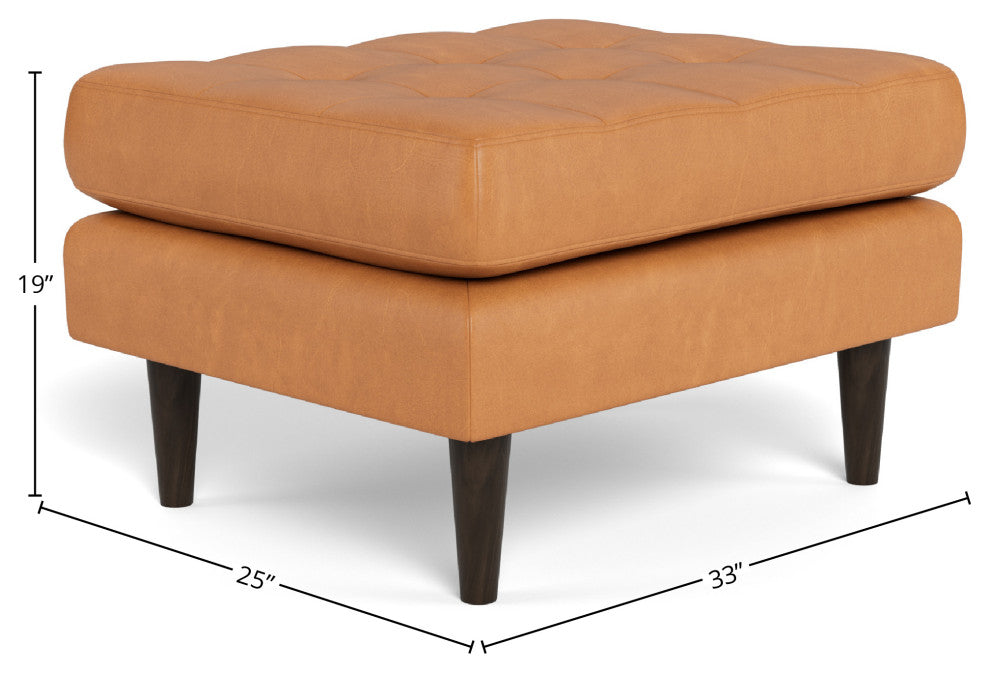 Ladybird Leather Ottoman, Hudson Lager