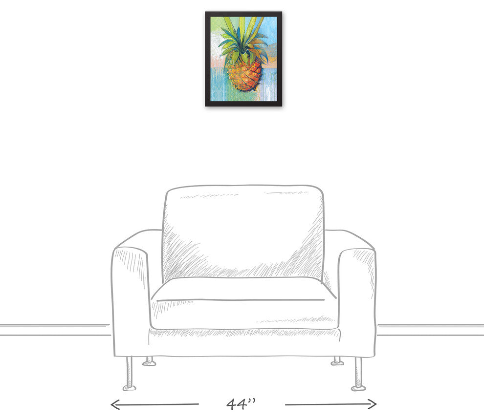 Tropical Pineapple 11x14 Black Framed Canvas