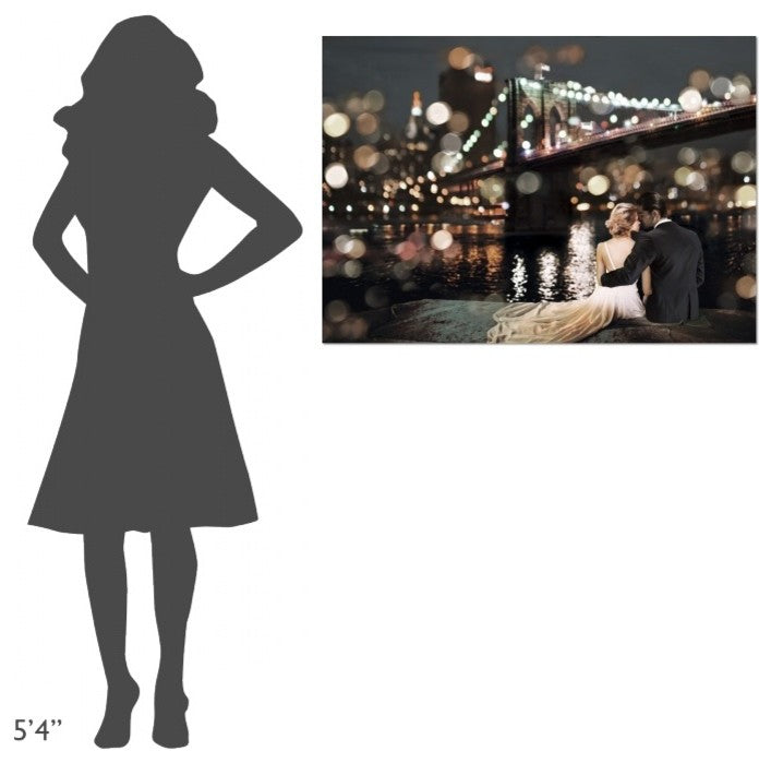 "Kissing in a NY Night" Stretched Canvas Giclee by Dianne Loumer, 40x28"