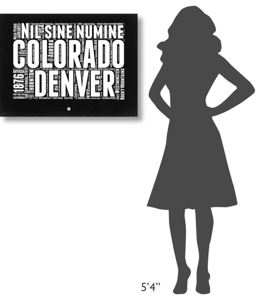 "Colorado Black and White Map" Fine Art Print
