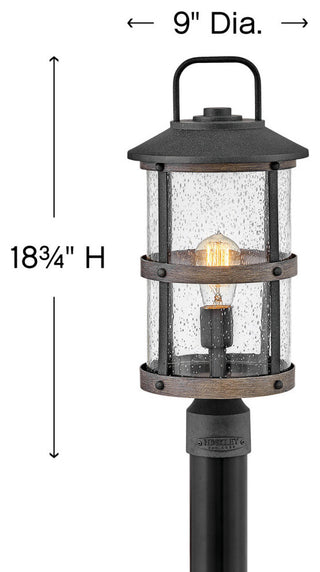 Hinkley Lighting 2687-LL Lakehouse 1 Light 18.75" Tall Post Light - Aged Zinc