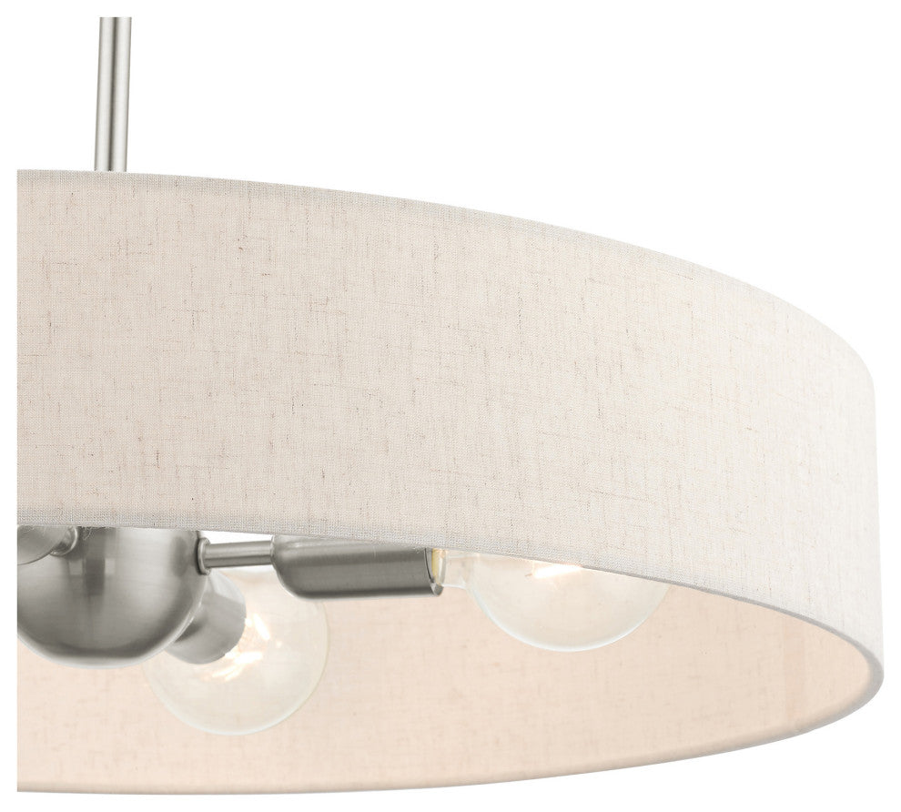 Livex Lighting Venlo 4 Light Brushed Nickel Drum Pendant