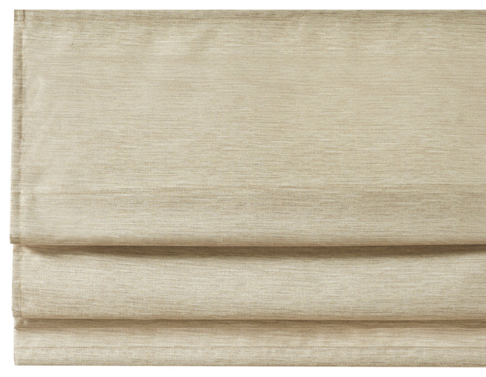 Madison Park Como Faux Silk Cordless Roman Shade, Taupe, 33 X 64"