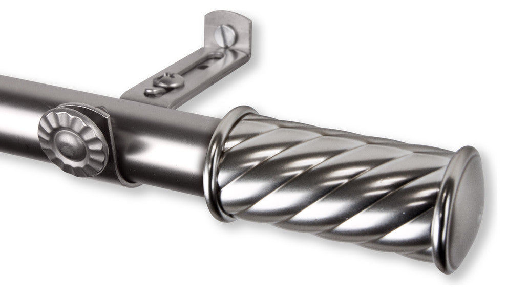 Grip Curtain Rod, Satin Nickel, 66-120"