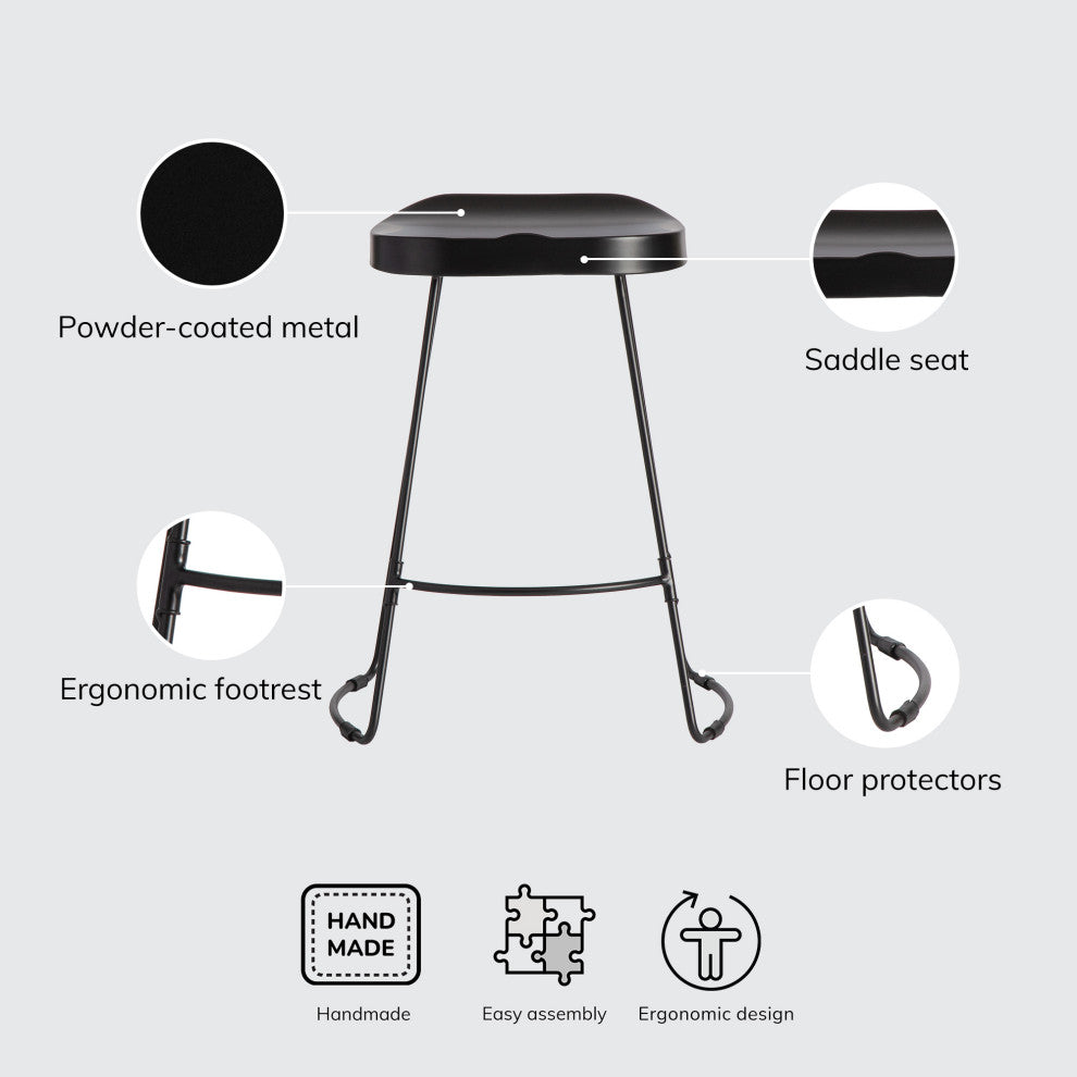 Gia 26.50" Counter Bar Stool, Black