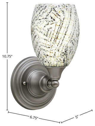 1-Light Wall Sconce, Brushed Nickel/Natural Fusion