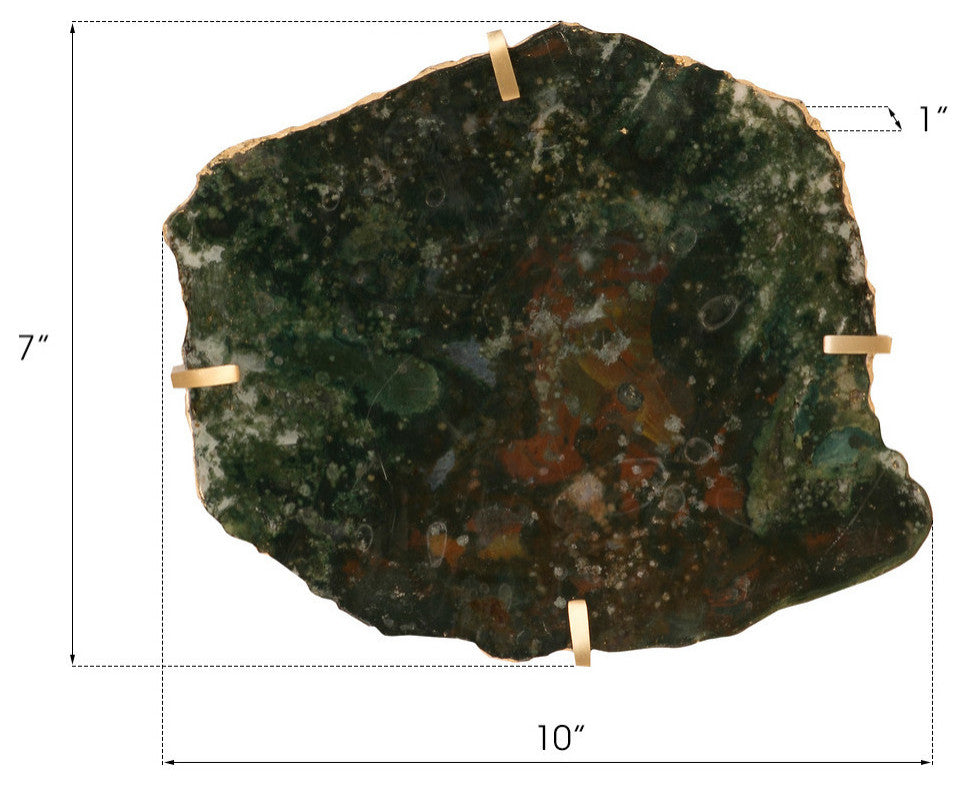 Gem Wall Slice, Brass Setting, Glacier Charcoal