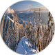 Winter Carpathians Panoramic View, Landscape Round Metal Wall Art, 36"